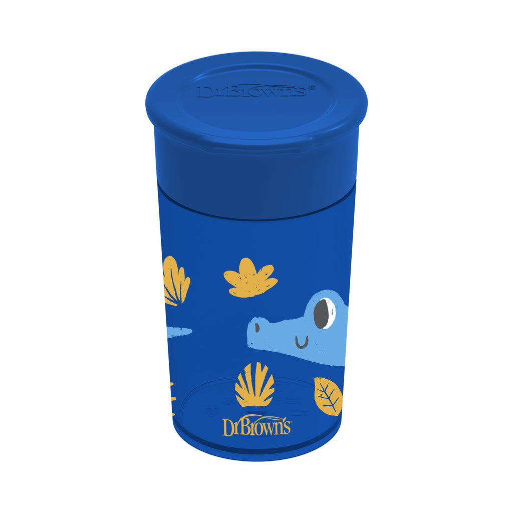 Dr. Brown's Milestones Cheers 360 Cup Spoutless Transition, Travel Friendly & Leak-Free, Green / Blue, 10 oz/300 ml, 2 Pack