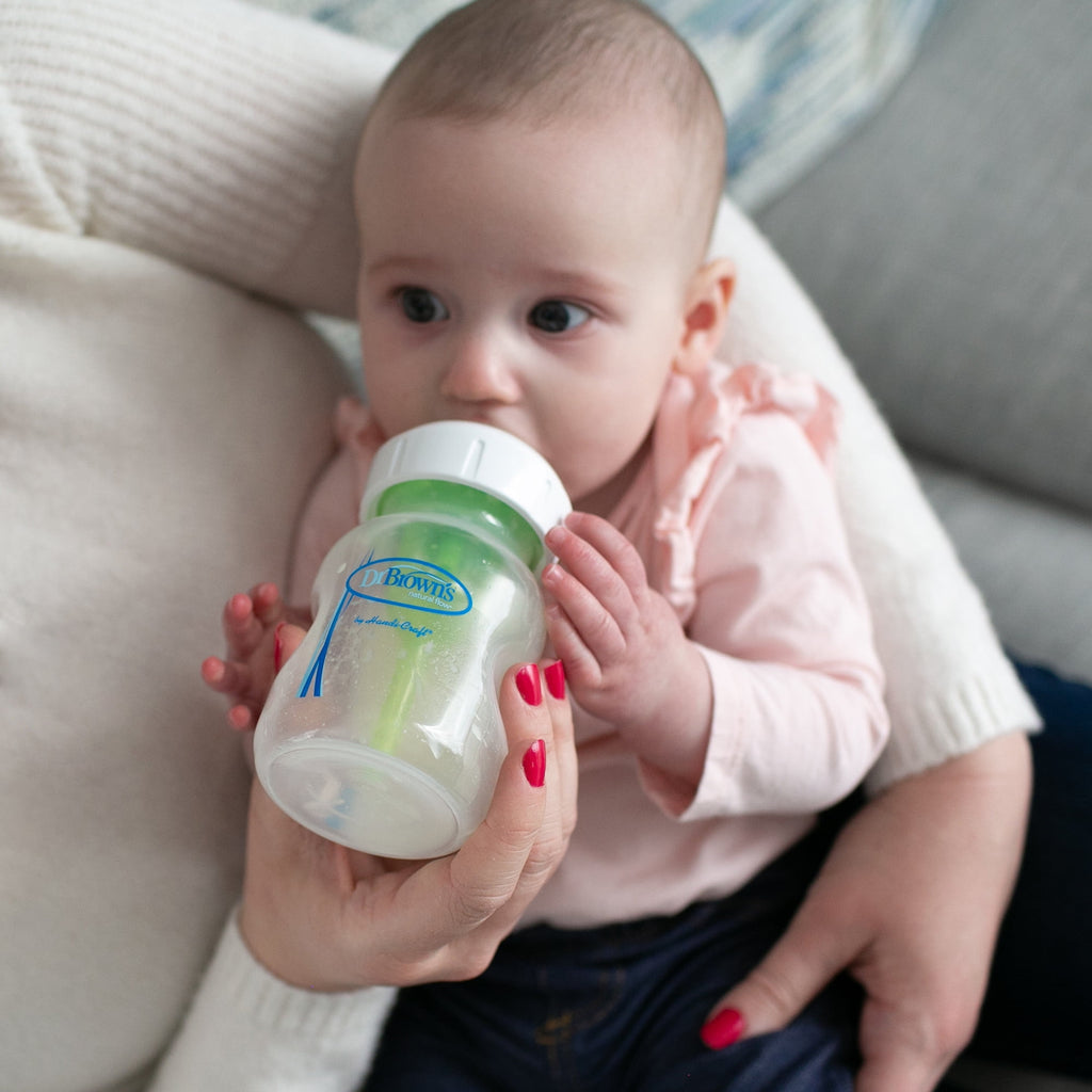 Dr. Brown's Natural Flow Level 1, Wide-Neck Baby Bottle Nipple, Slow Flow, 0m+, 100% Silicone, 6 Pack