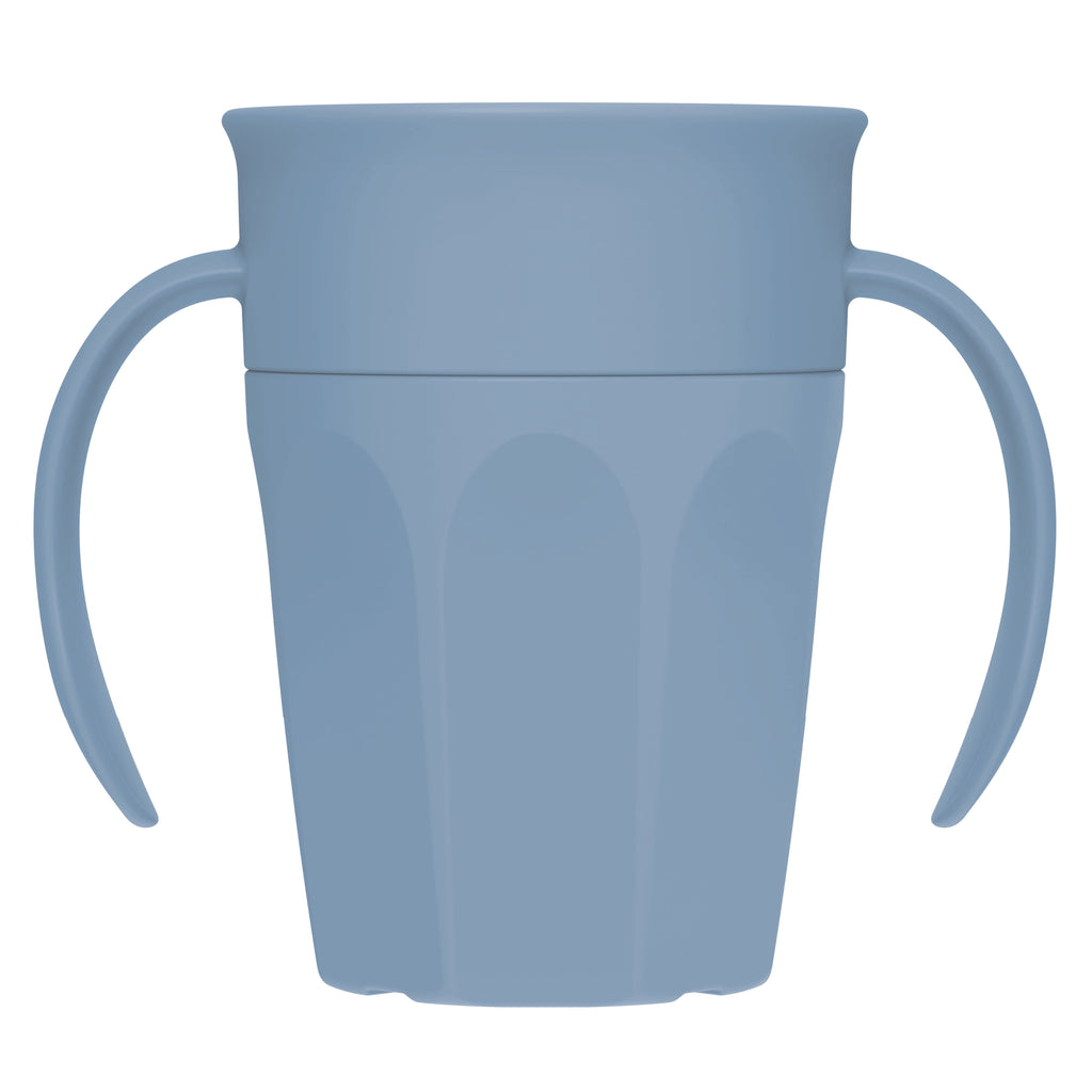 Dr. Brown's Milestones Cheers 360 Cup Spoutless Transition Cup with Handles for Easy Grip & Leak-Free Learning, Blue, 7 oz/200 mL, 6m+ (Colors May Vary)