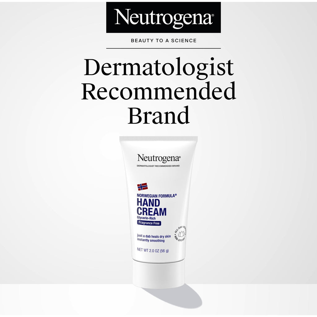 (2 pack) Neutrogena Norwegian Formula Hand Cream, Fragrance-Free Cream for Dry Hands & Body, 2 oz
