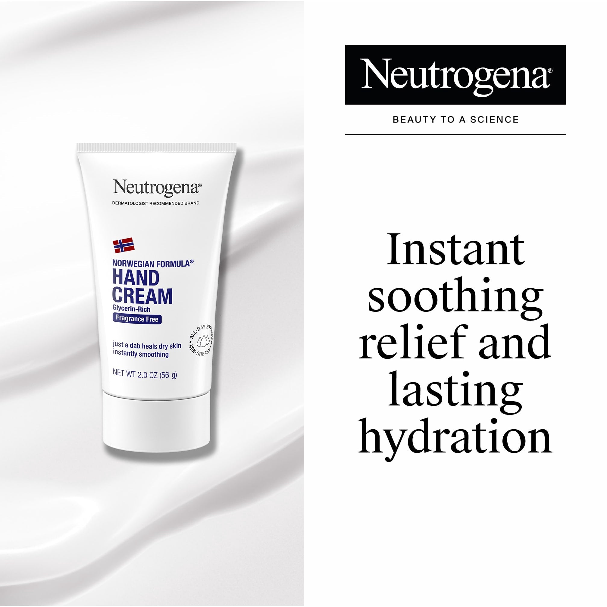 Neutrogena Norwegian Formula Hand Cream, Fragrance-Free Cream for Dry Hands & Body, 2 oz
