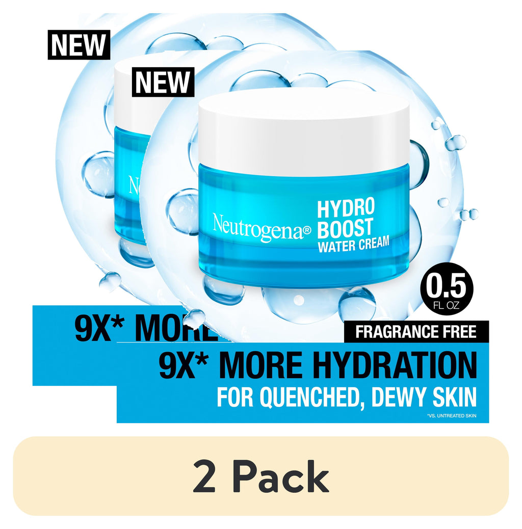 (2 pack) Neutrogena Hydro Boost Hyaluronic Acid Water Cream, Face Moisturizer, 0.5 fl oz