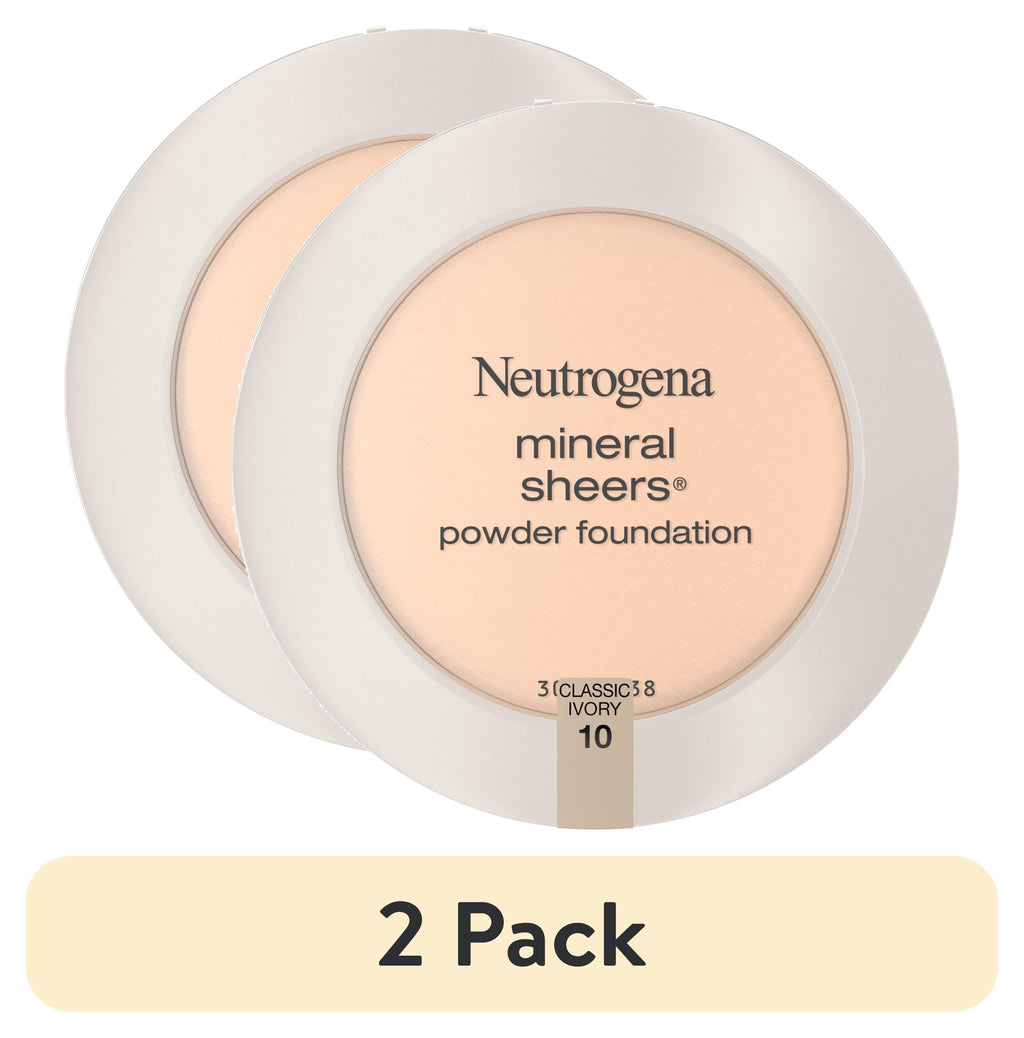 (2 pack) Neutrogena Mineral Sheers Powder Foundation, Classic Ivory 10,.34 oz