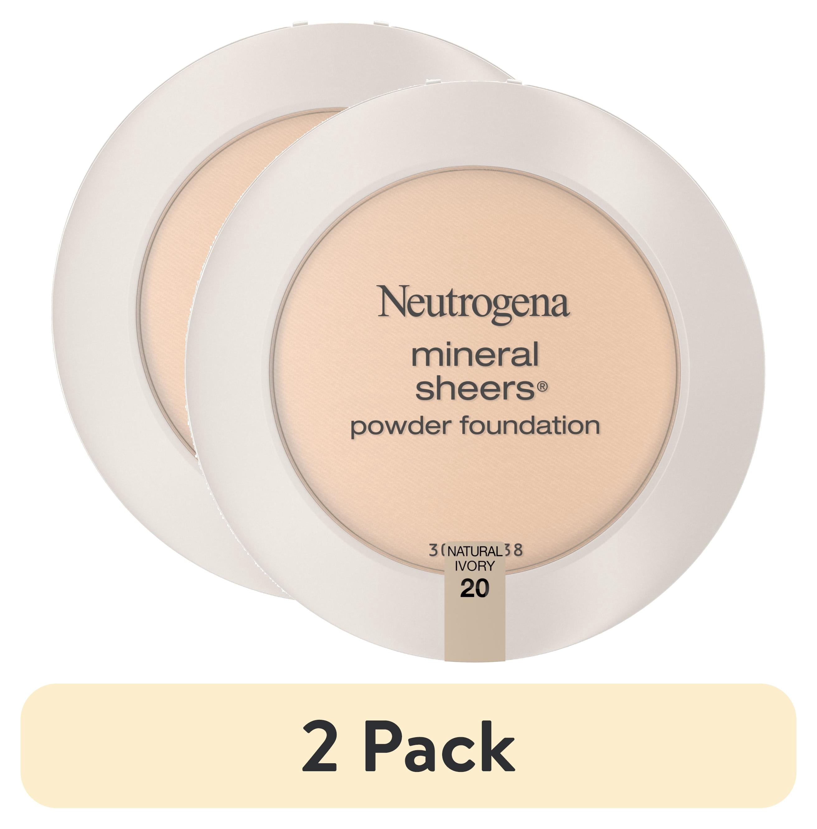 (2 pack) Neutrogena Mineral Sheers Powder Foundation, Natural Ivory 20,.34 oz