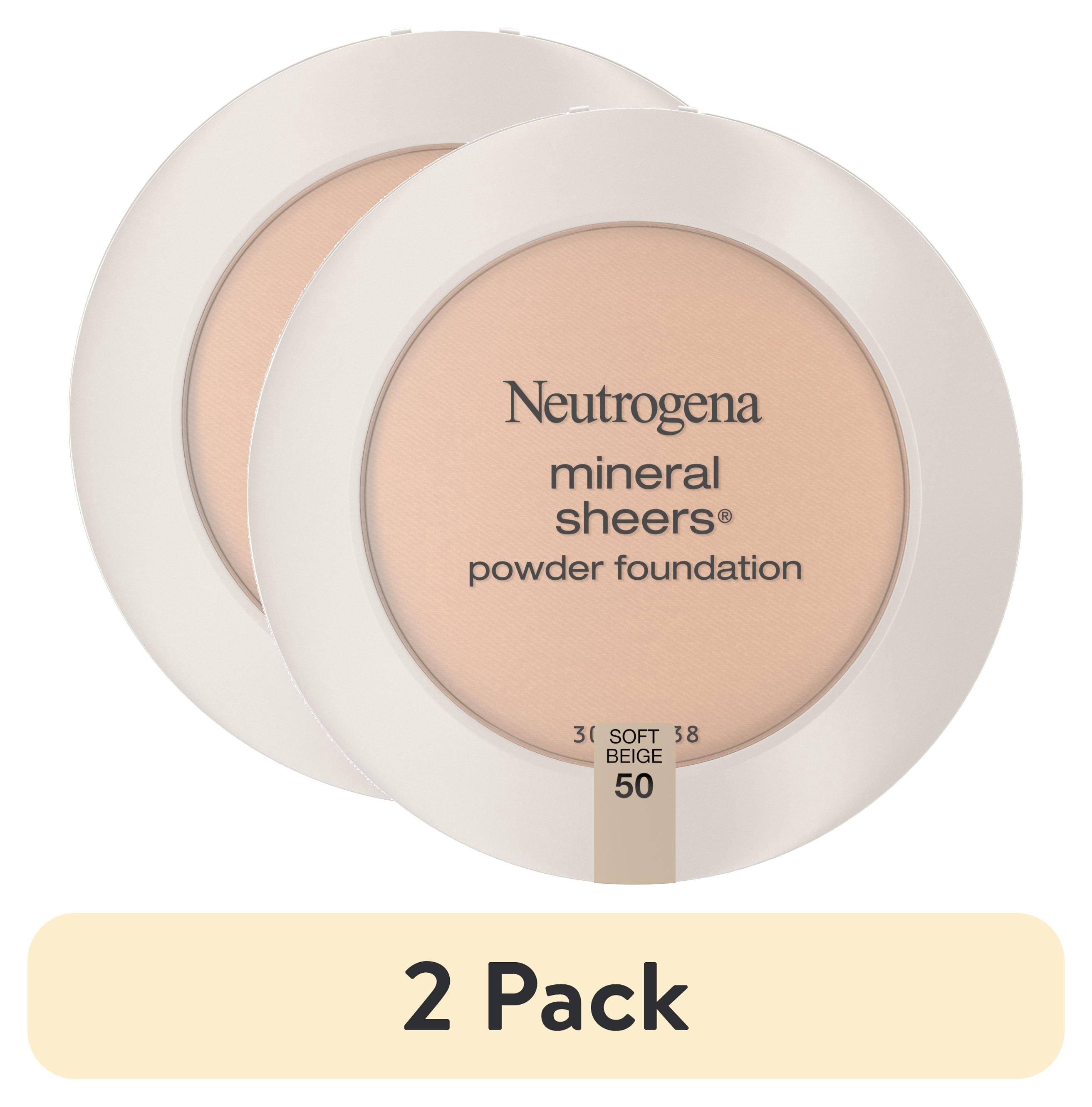(2 pack) Neutrogena Mineral Sheers Powder Foundation, Soft Beige 50,.34 oz