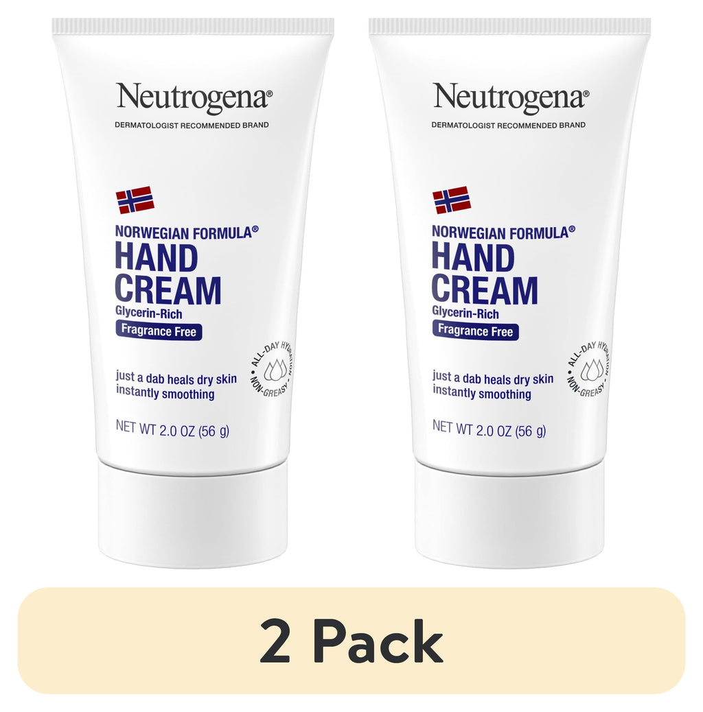 (2 pack) Neutrogena Norwegian Formula Hand Cream, Fragrance-Free Cream for Dry Hands & Body, 2 oz
