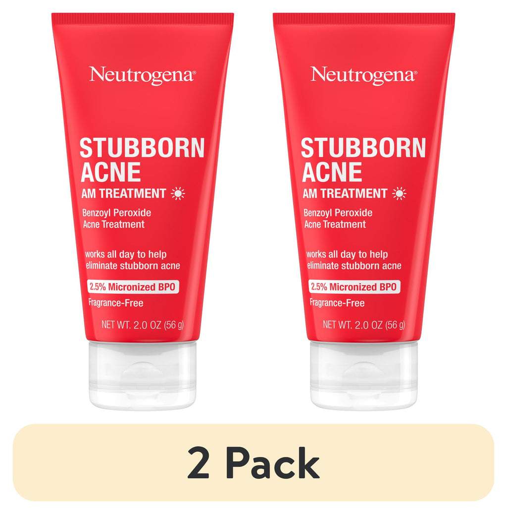 (2 pack) Neutrogena Stubborn Acne AM Treatment with Benzoyl Peroxide, 2.0 oz