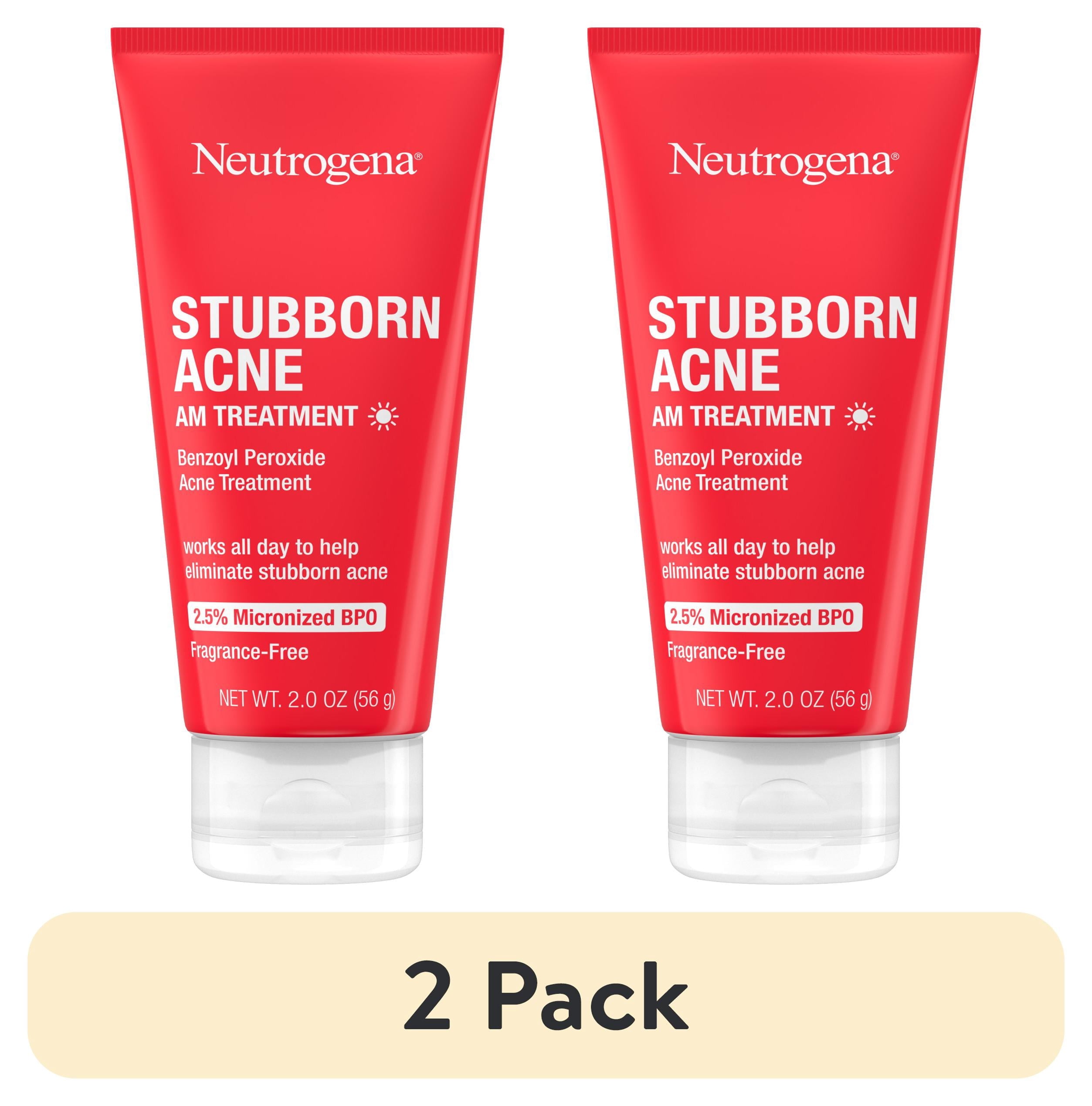 (2 pack) Neutrogena Stubborn Acne AM Treatment with Benzoyl Peroxide, 2.0 oz