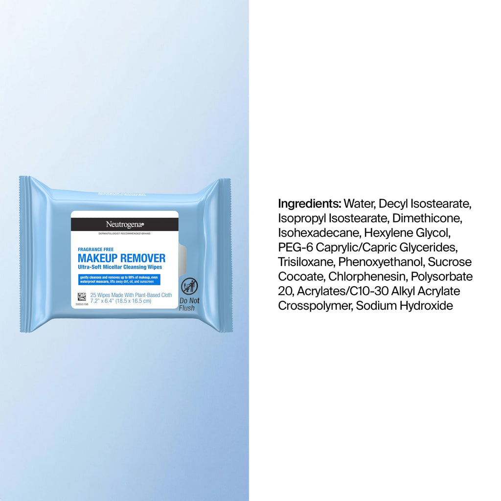 Neutrogena Makeup Remover Wipes Fragrance Free 25 Count