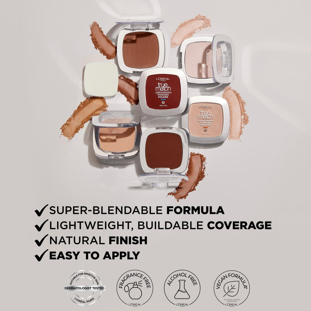L'Oreal Paris True Match Oil Free Pressed Powders, Suntan, 0.33 oz