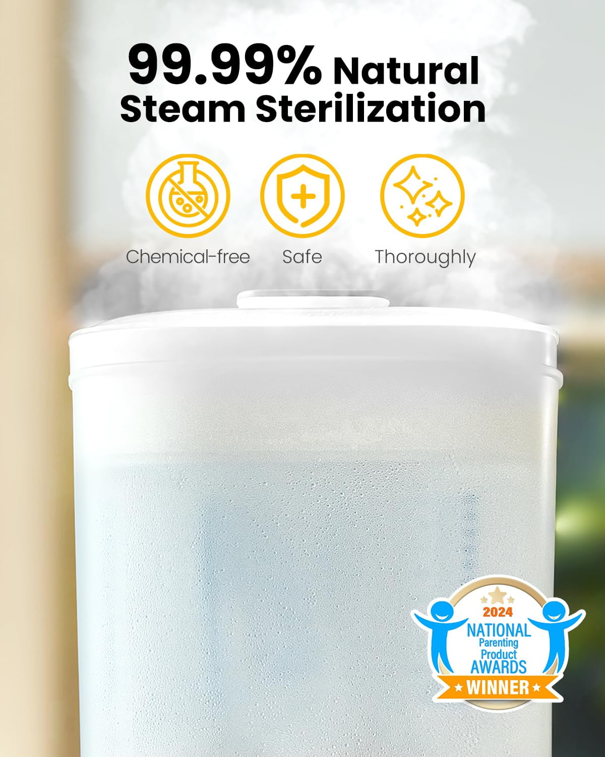HAUTURE Bottle Sterilizer and Dryer, 6-in-1 Electric Steam Sterilizer for Baby Bottles & Accessories