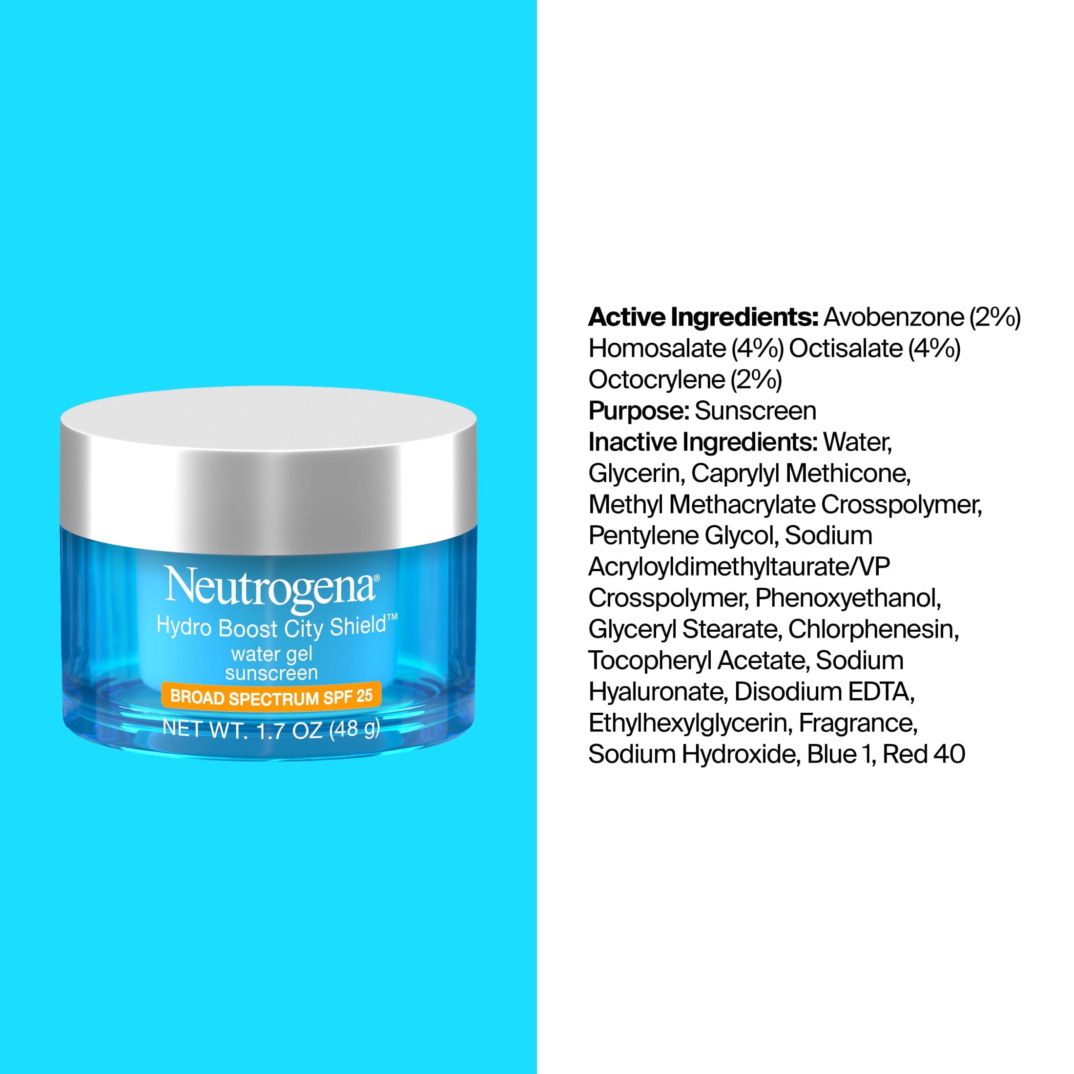 Neutrogena Hydro Boost City Shield Water Gel SPF 25, 1.7 oz