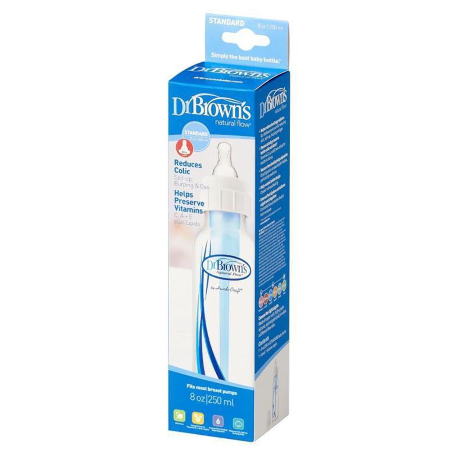Dr. Brown's 8 Oz/250 Ml Standard Baby Bottle - Natural Flow 0+