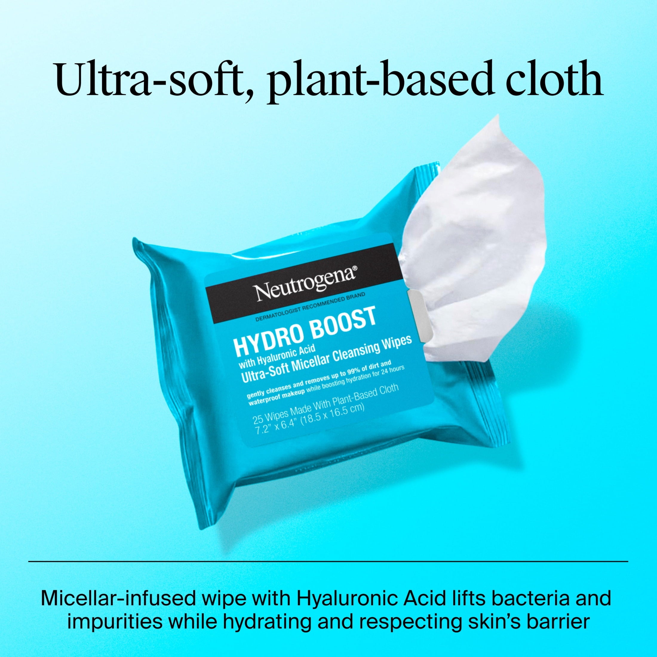 (3 pack) Neutrogena Hydro Boost Makeup Remover Wipes & Face Cleansing Towelettes, 25 Count