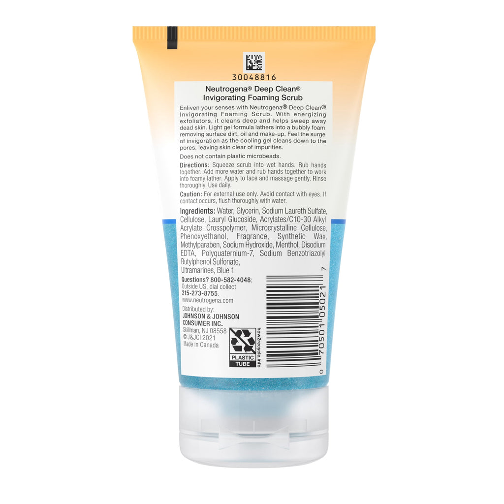Neutrogena Deep Clean Invigorating Foaming Gel Face Scrub, 4.2 fl. oz