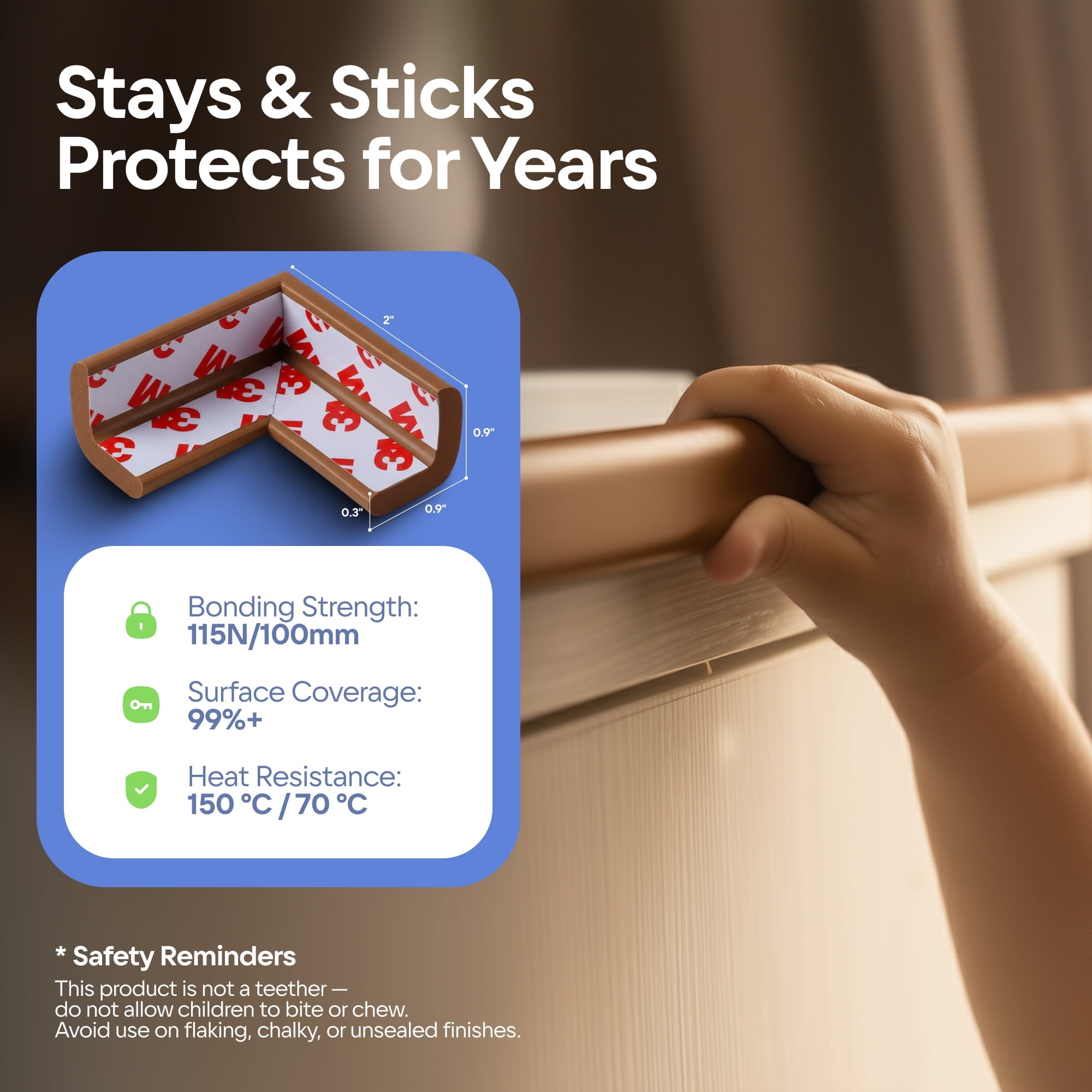 Komfortology Brown Foam Furniture Edge and Corner Guard Set, 16.2 ft