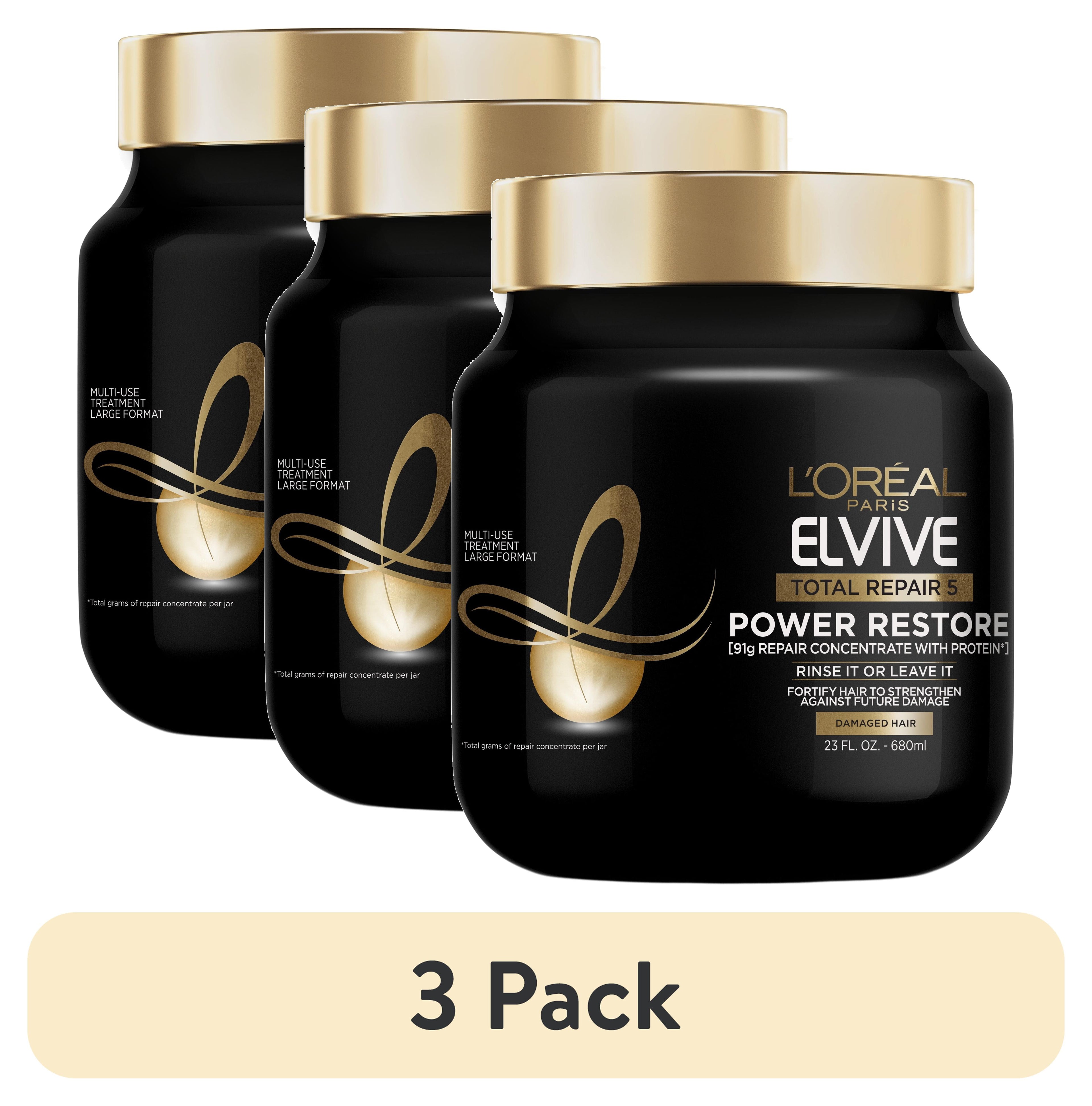 (3 pack) L'Oreal Paris Elvive Total Repair 5 Power Restore Multi-Use Treatment, 23 fl oz
