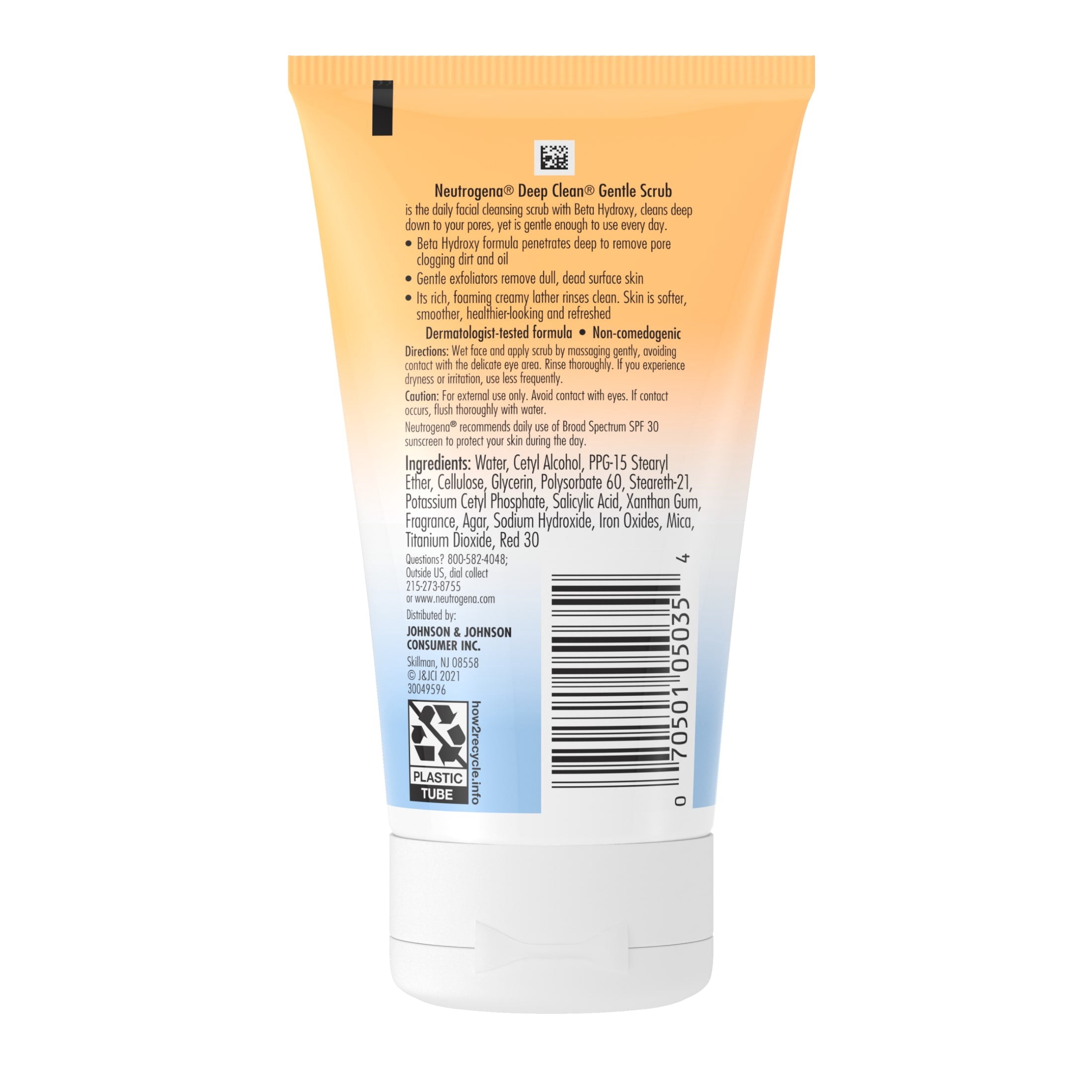 (3 pack) Neutrogena Deep Clean Gentle Facial Scrub, Oil free Cleanser 4.2 fl. oz