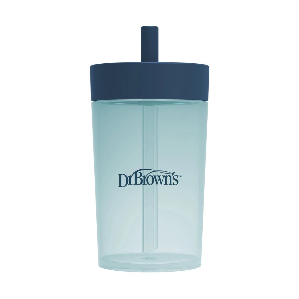 Dr. Brown's Milestones Straw to 360 Convertible Training Cups, Blue Green, 2-Pack