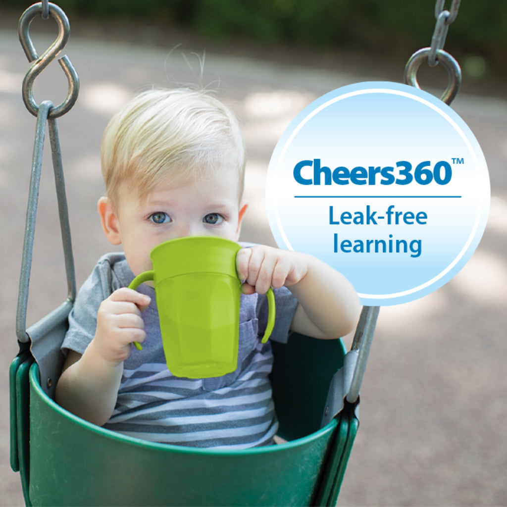 Dr. Brown's Toddler Feeding Starter Set, Travel Feeding Bundle with Cheers360 Spoutless Training Cup with Handles, 6m+, 3 Pack