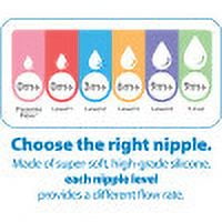 Dr. Brown's Natural Flow Level 3, Wide-Neck Baby Bottle Nipple, Medium-Fast Flow, 6m+, 100% Silicone, 2 Pack