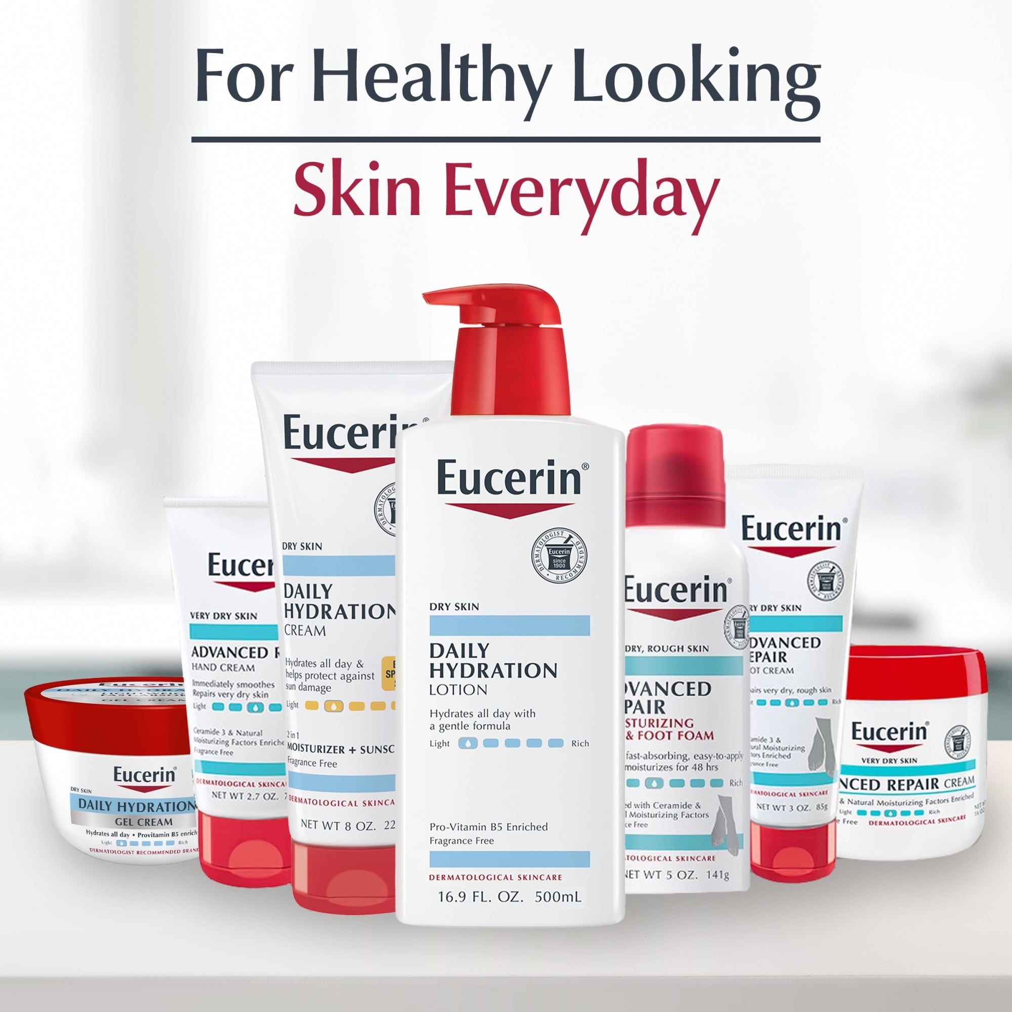 (2 pack) Eucerin Daily Hydration Body Lotion, Unscented Body Lotion, 16.9 fl oz Pump Bottle