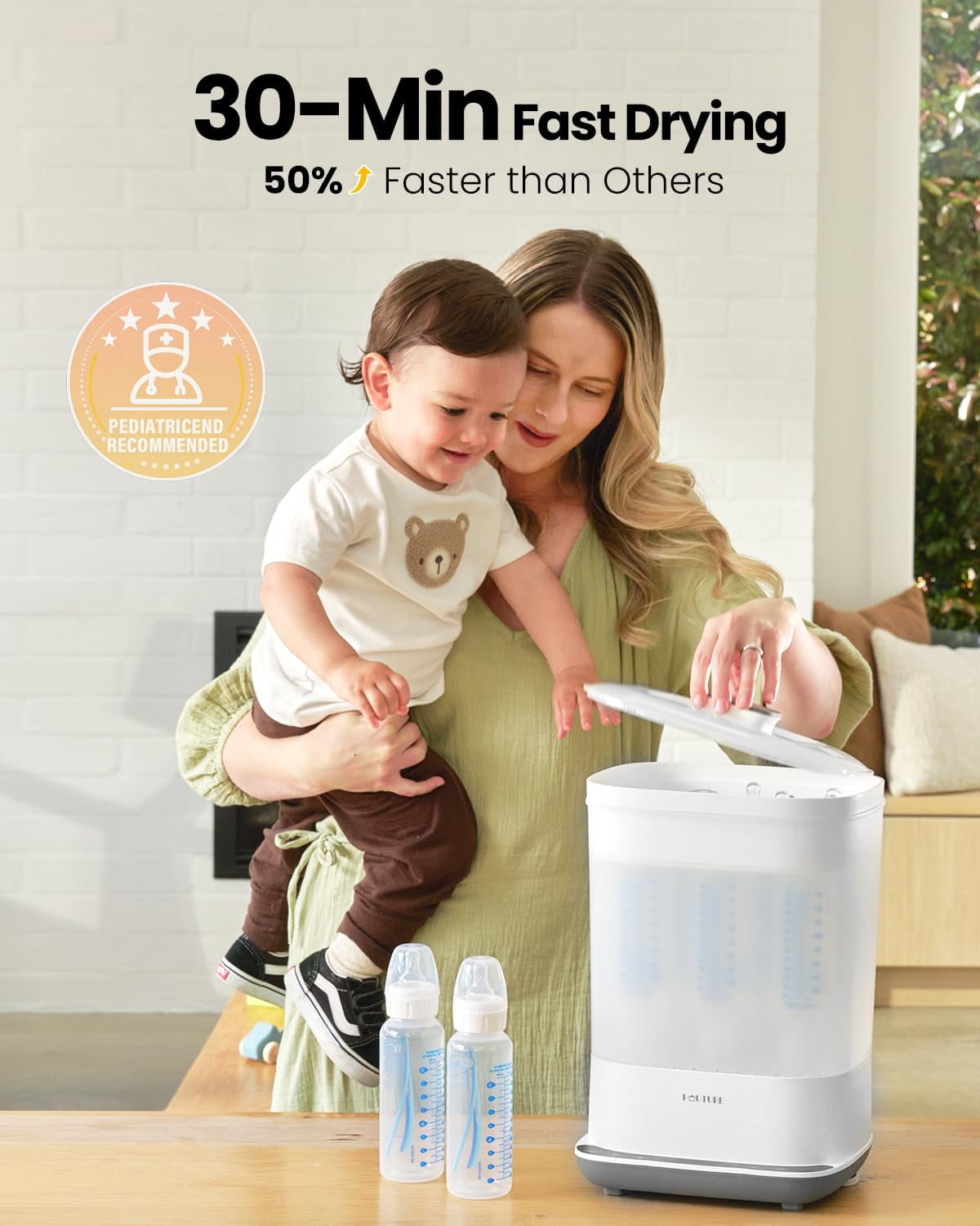 HAUTURE Bottle Sterilizer and Dryer, 6-in-1 Electric Steam Sterilizer for Baby Bottles & Accessories