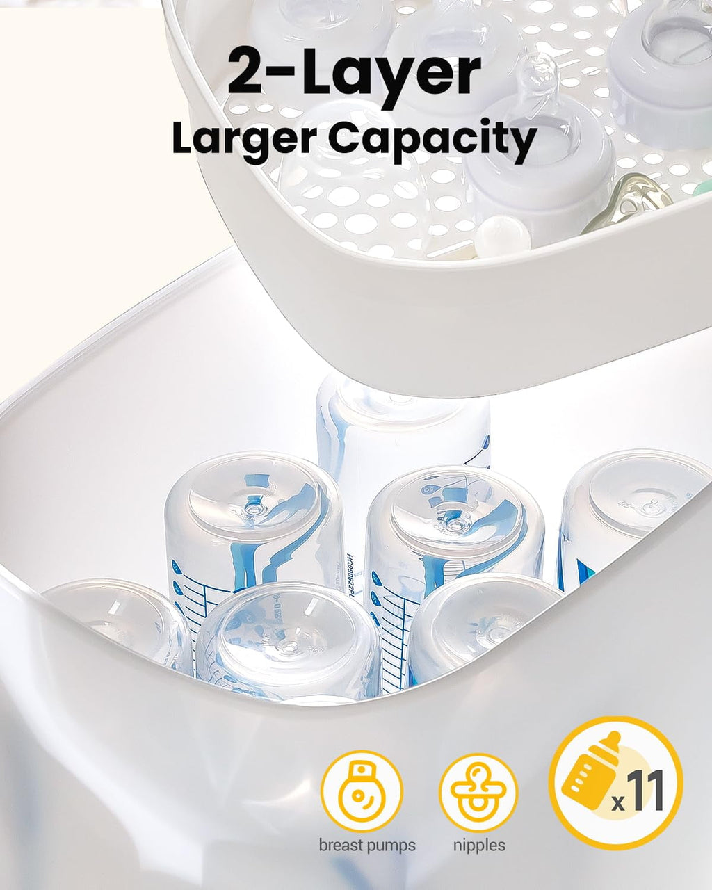 HAUTURE Bottle Sterilizer and Dryer, 6-in-1 Electric Steam Sterilizer for Baby Bottles & Accessories