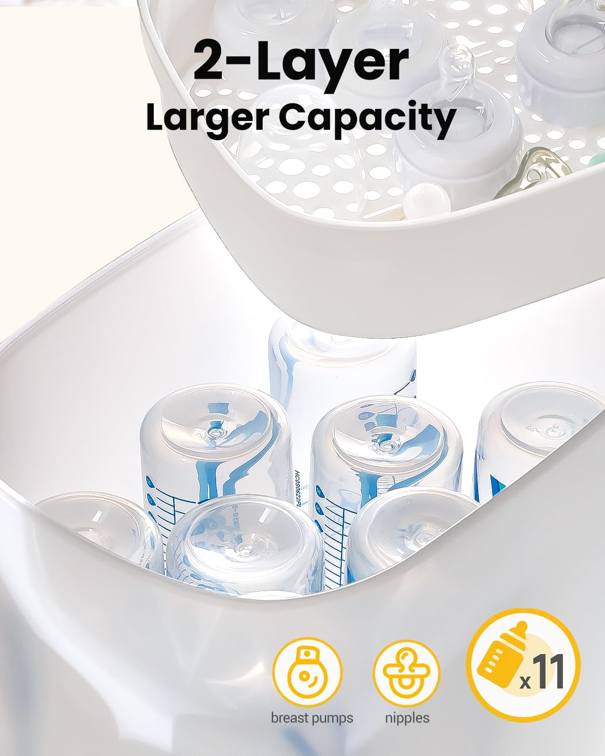 HAUTURE Bottle Sterilizer and Dryer, 6-in-1 Electric Steam Sterilizer for Baby Bottles & Accessories