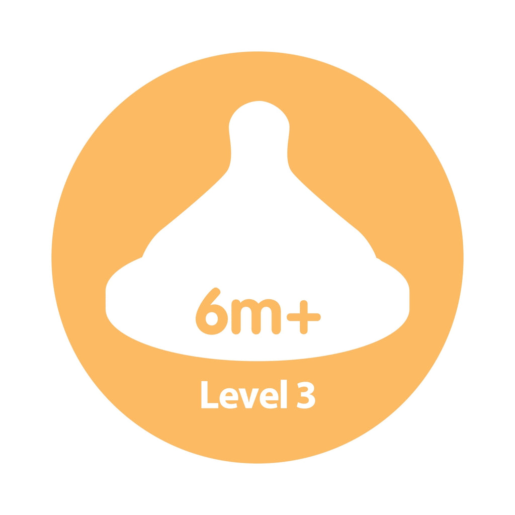 Dr. Brown's Natural Flow Level 3, Wide-Neck Baby Bottle Nipple, Medium-Fast Flow, 6m+, 100% Silicone, 2 Pack