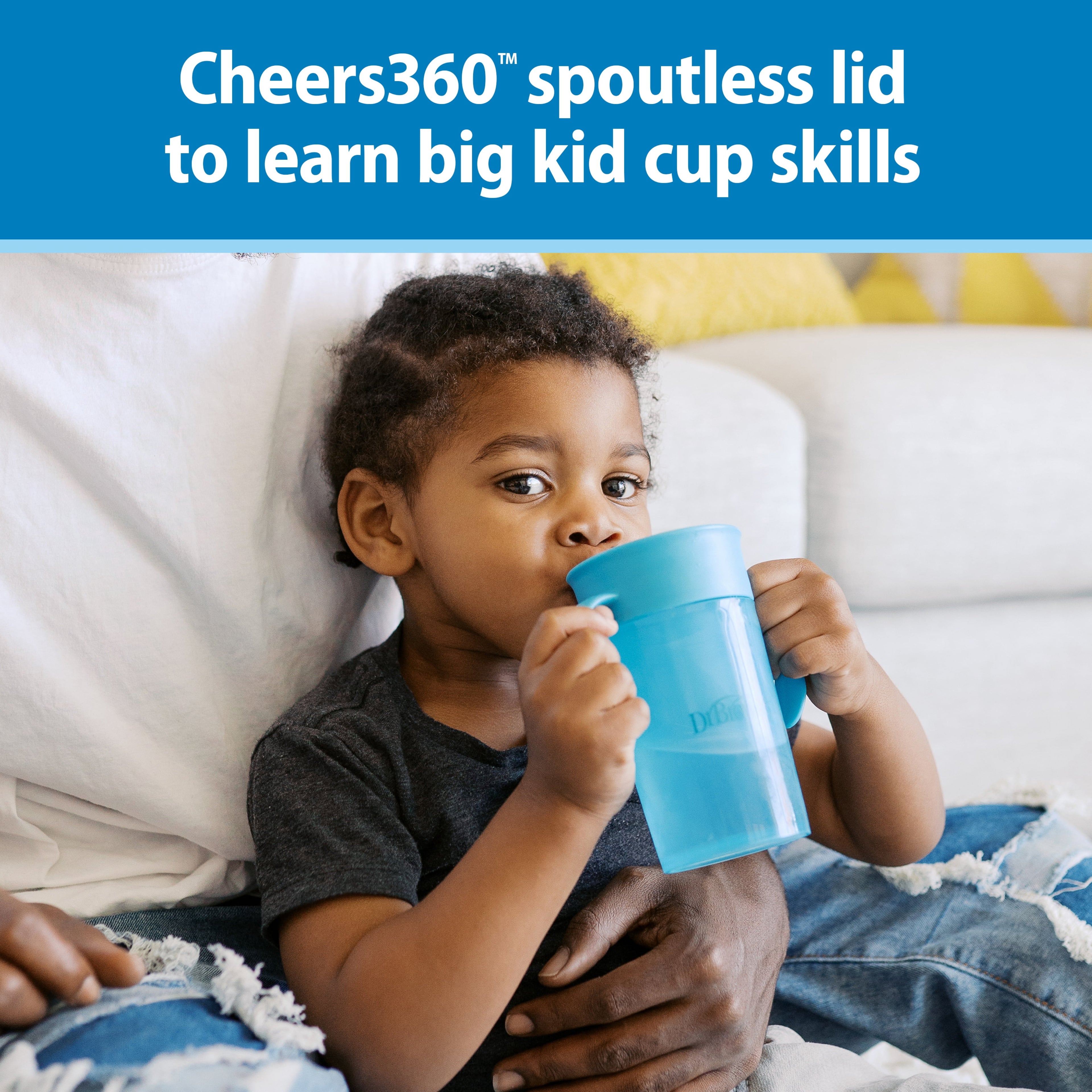Dr. Brown's Milestones Straw to 360 Convertible Training Cups, Ocean Blue, 2-Pack