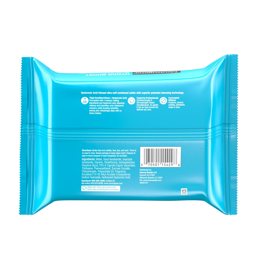 (6 pack) Neutrogena Hydro Boost Makeup Remover Wipes & Face Cleansing Towelettes, 25 Count