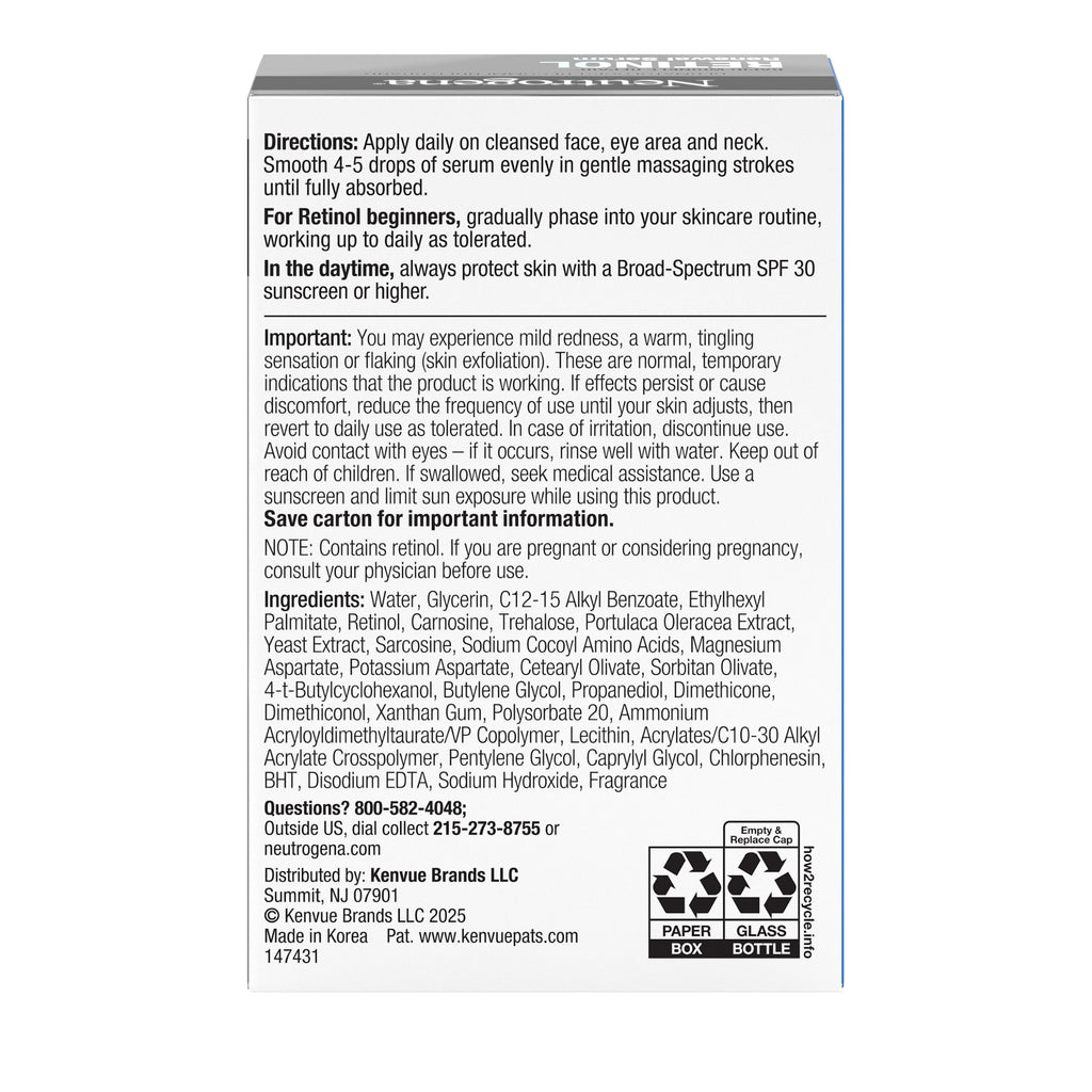 Neutrogena Rapid Wrinkle Repair Retinol Renewal Serum, 1 fl oz