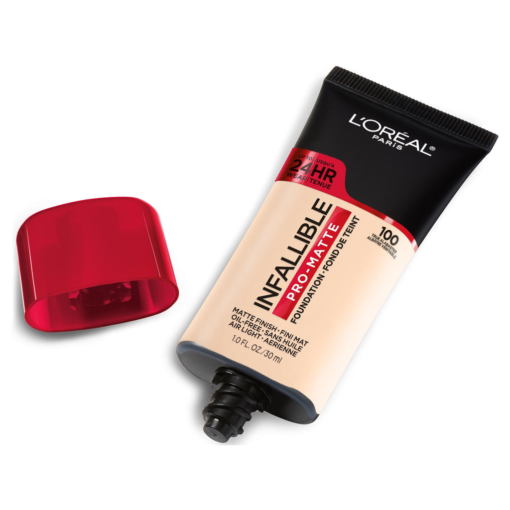 L'Oreal Paris Infallible Pro-Matte Liquid Foundation Makeup, 100 True Alabaster, 1 fl oz