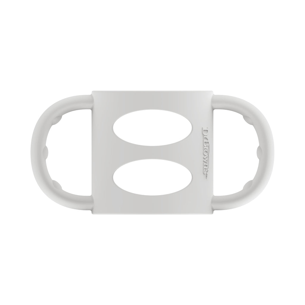 Dr. Brown's Milestones 100% Silicone Narrow Baby Bottle Handle Removable Easy-Grip, Gray 4m+, 1 Pack