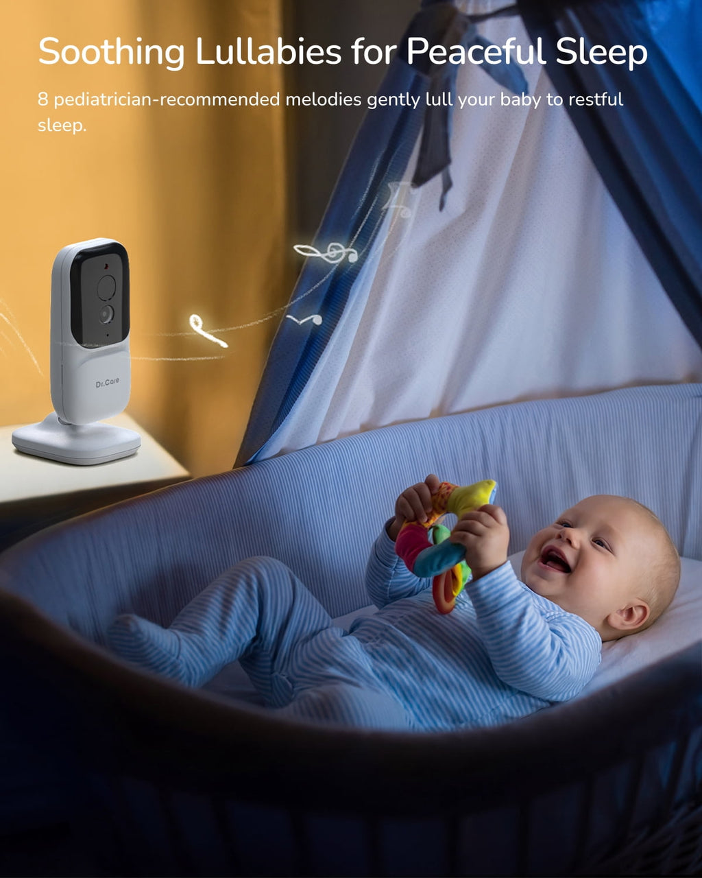 Dr.Care 2.8" HD Video Baby Monitor with 2 Camers, Night Vision, 2-Way Talk, Real Time, VOX , Temperature