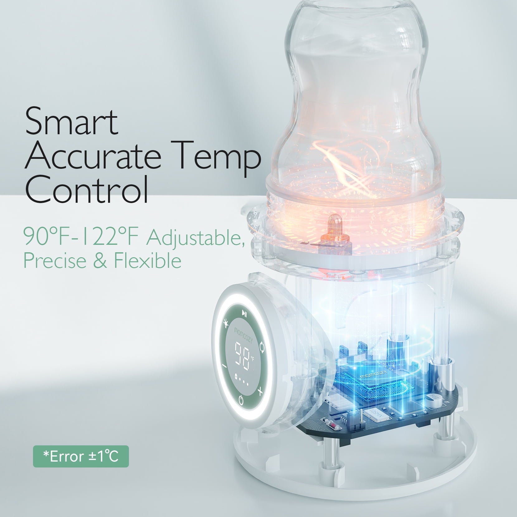Momcozy Portable Bottle Warmer, Safety Material Baby Bottle Warmer for Travel with 5 Connectors