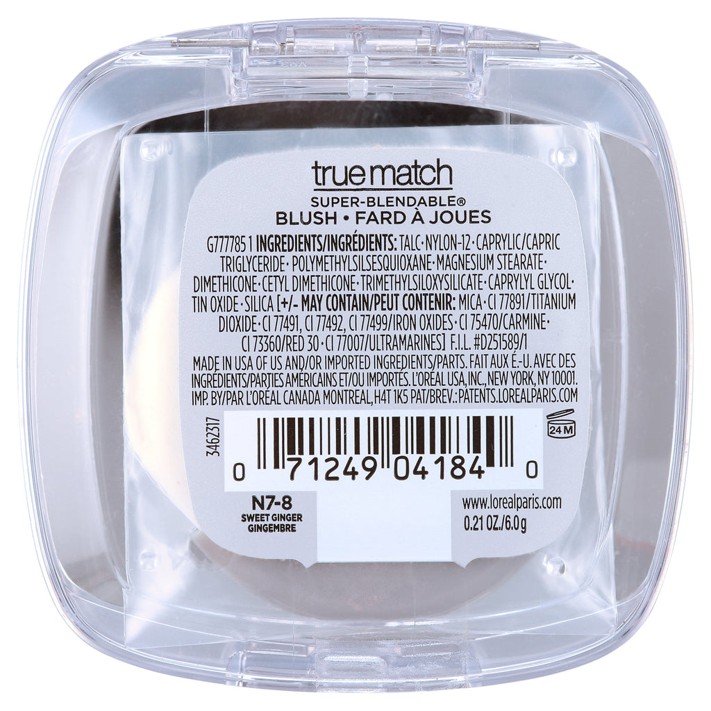 L'Oreal Paris True Match Super Blendable Blush, Soft Powder Texture, Sweet Ginger, 0.21 oz