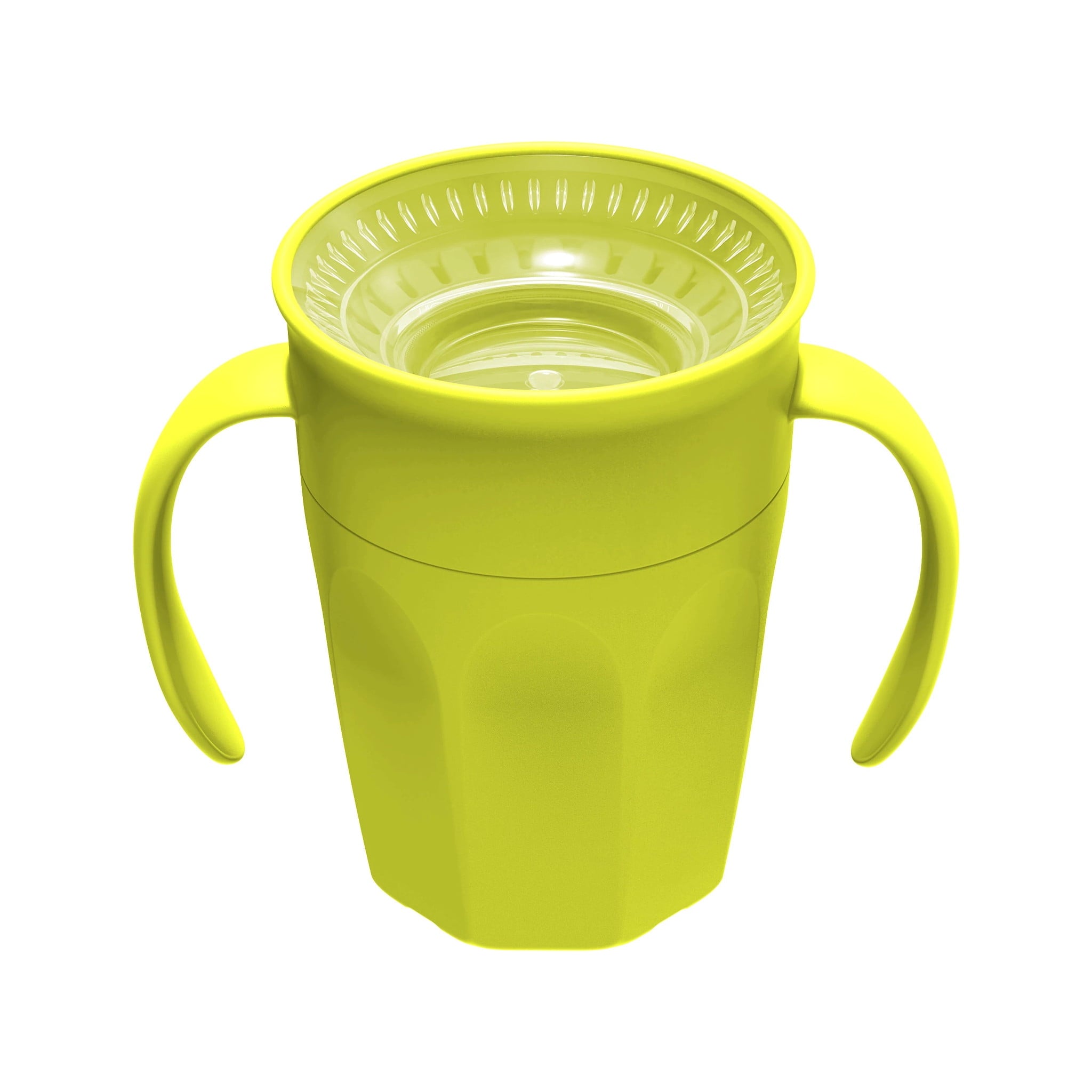 Dr. Brown's Milestones Cheers 360 Cup Spoutless Transition Cup with Handles for Easy Grip and Leak-Free Learning, Green, 7 oz/200 mL, 6m+
