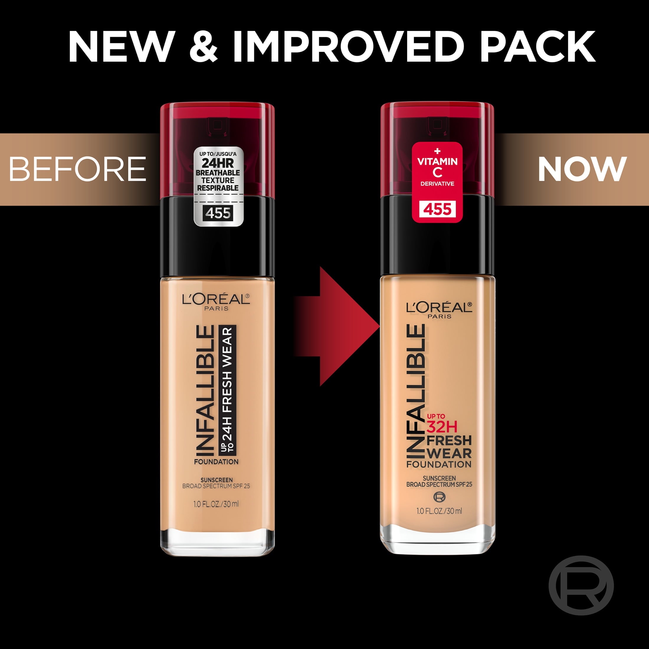 L'Oreal Paris Infallible Fresh Wear 32 Hr Liquid Foundation Makeup, 420 True Beige, 1 fl oz