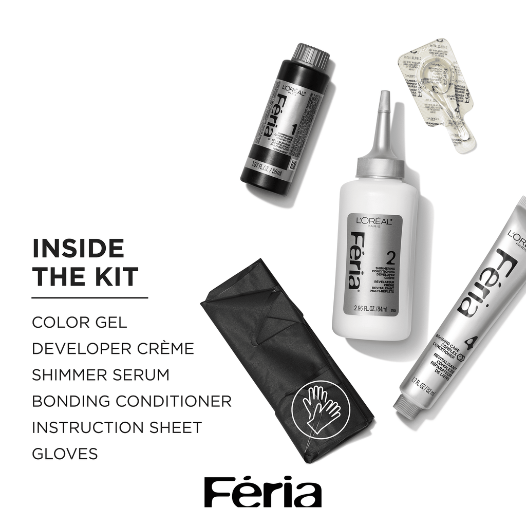 L'Oreal Paris Feria Hair Color, M26 Violet Eclipse, Stronger Hair, 1 Kit