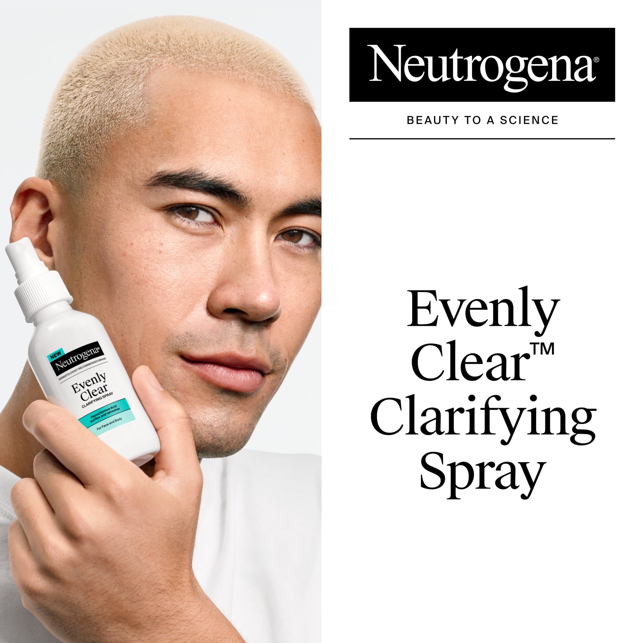 Neutrogena Evenly Clear Clarifying Spray, Hypochlorous Acid , 4 fl. oz