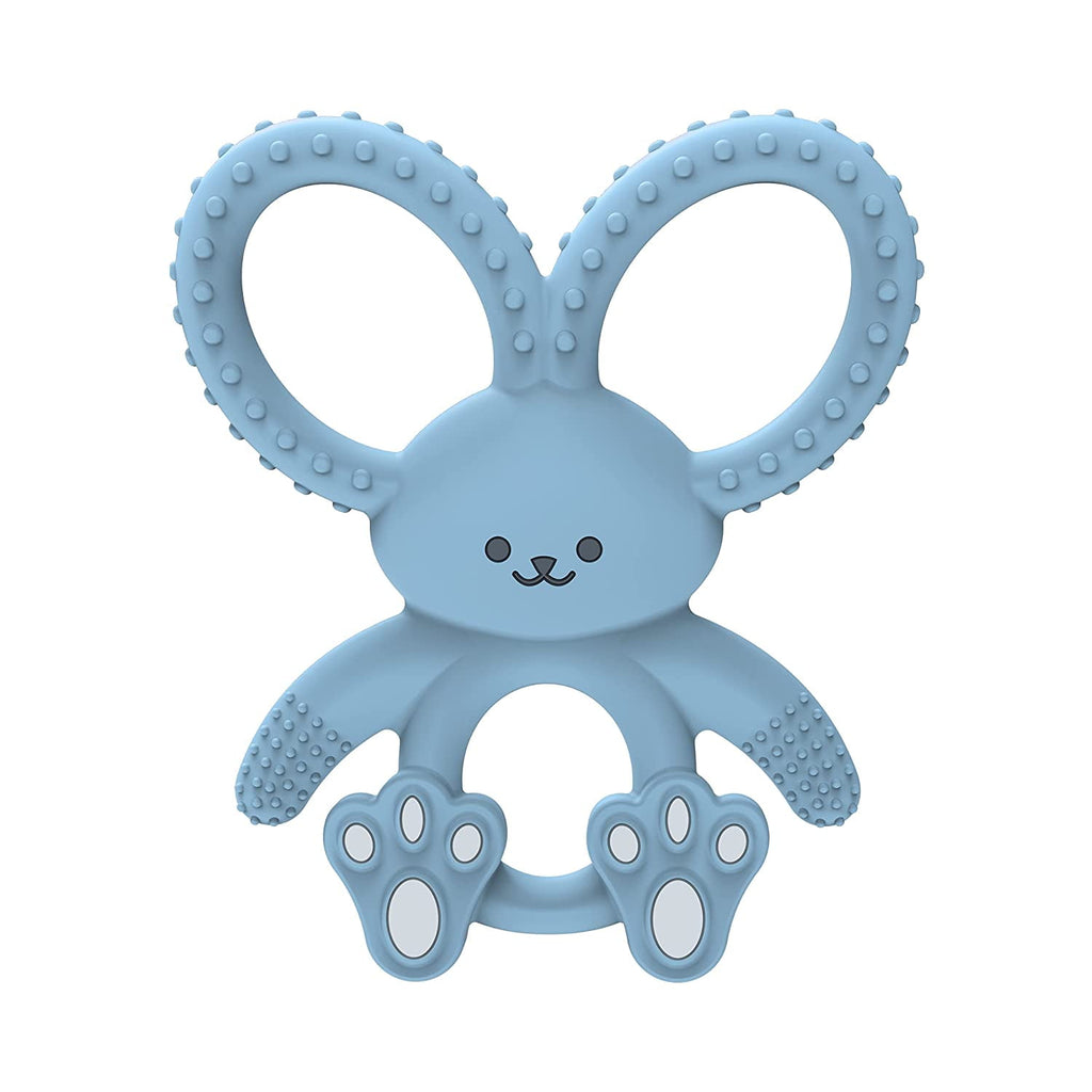 Dr. Brown's Flexees Baby Teether, Blue Bunny, 100% Silicone, Infant-Toddler, 1-Pack