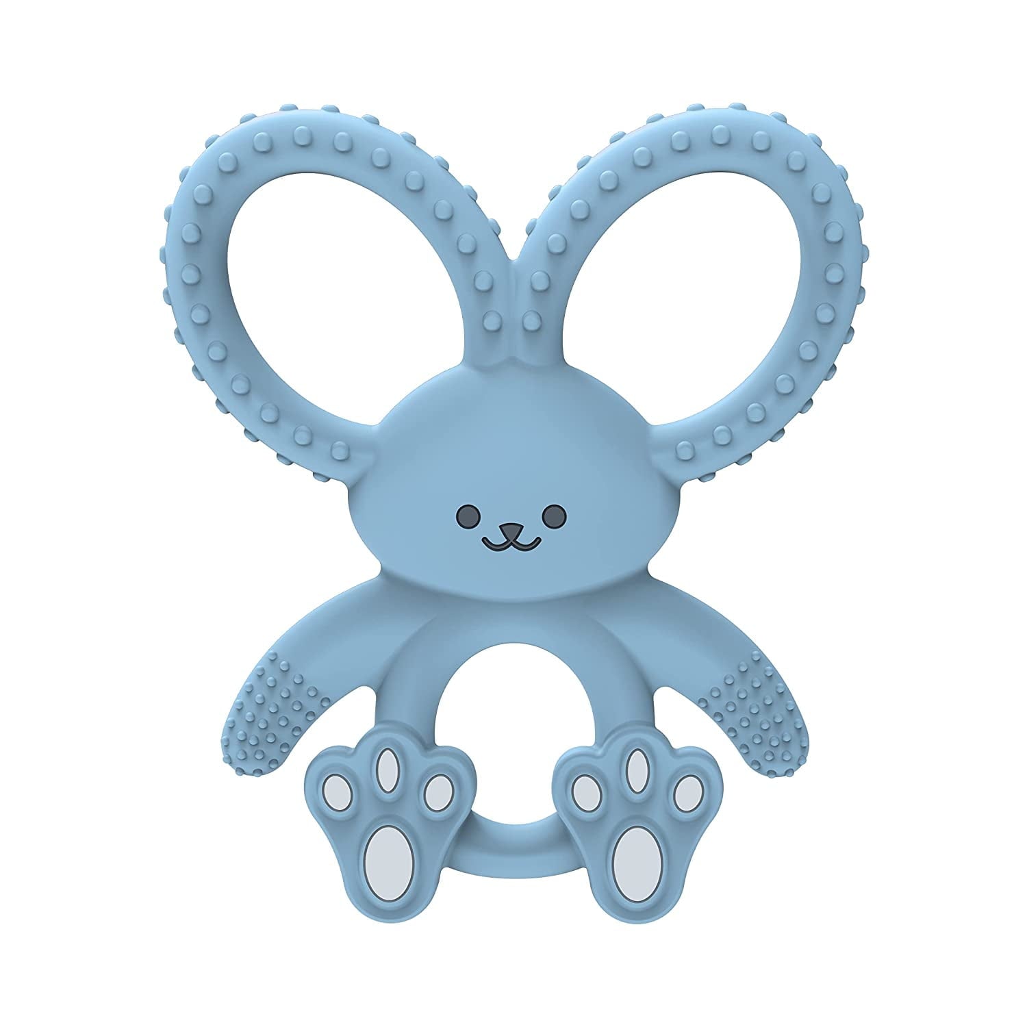 Dr. Brown's Flexees Baby Teether, Blue Bunny, 100% Silicone, Infant-Toddler, 1-Pack