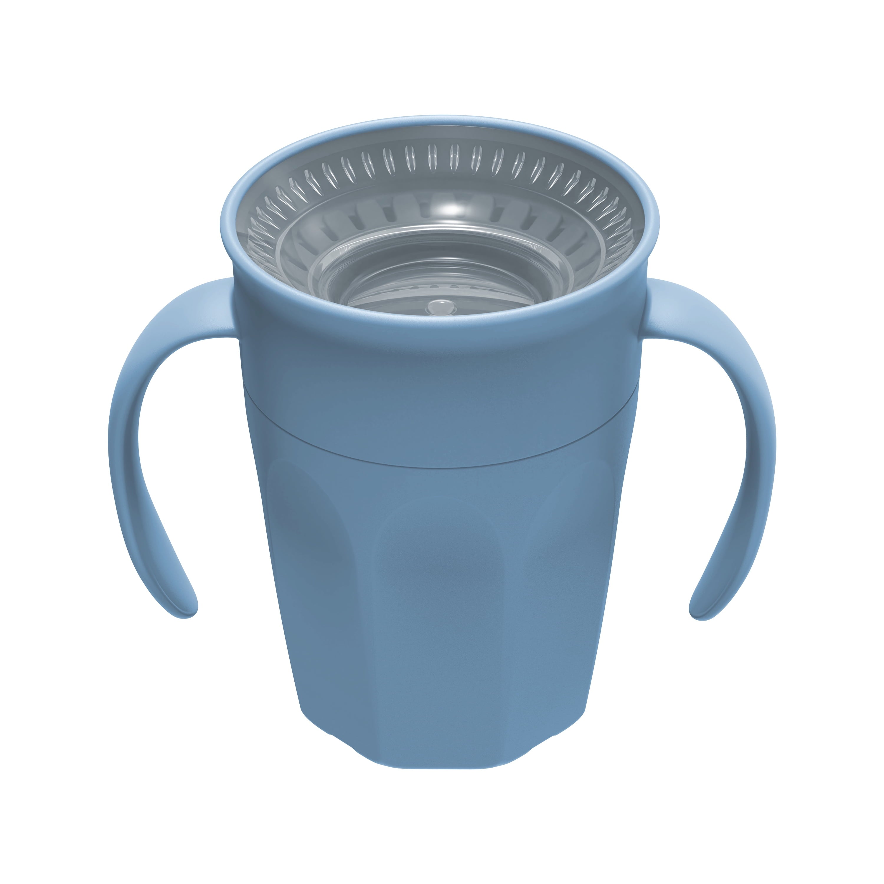 Dr. Brown's Milestones Cheers 360 Cup Spoutless Transition Cup with Handles for Easy Grip & Leak-Free Learning, Blue, 7 oz/200 mL, 6m+ (Colors May Vary)