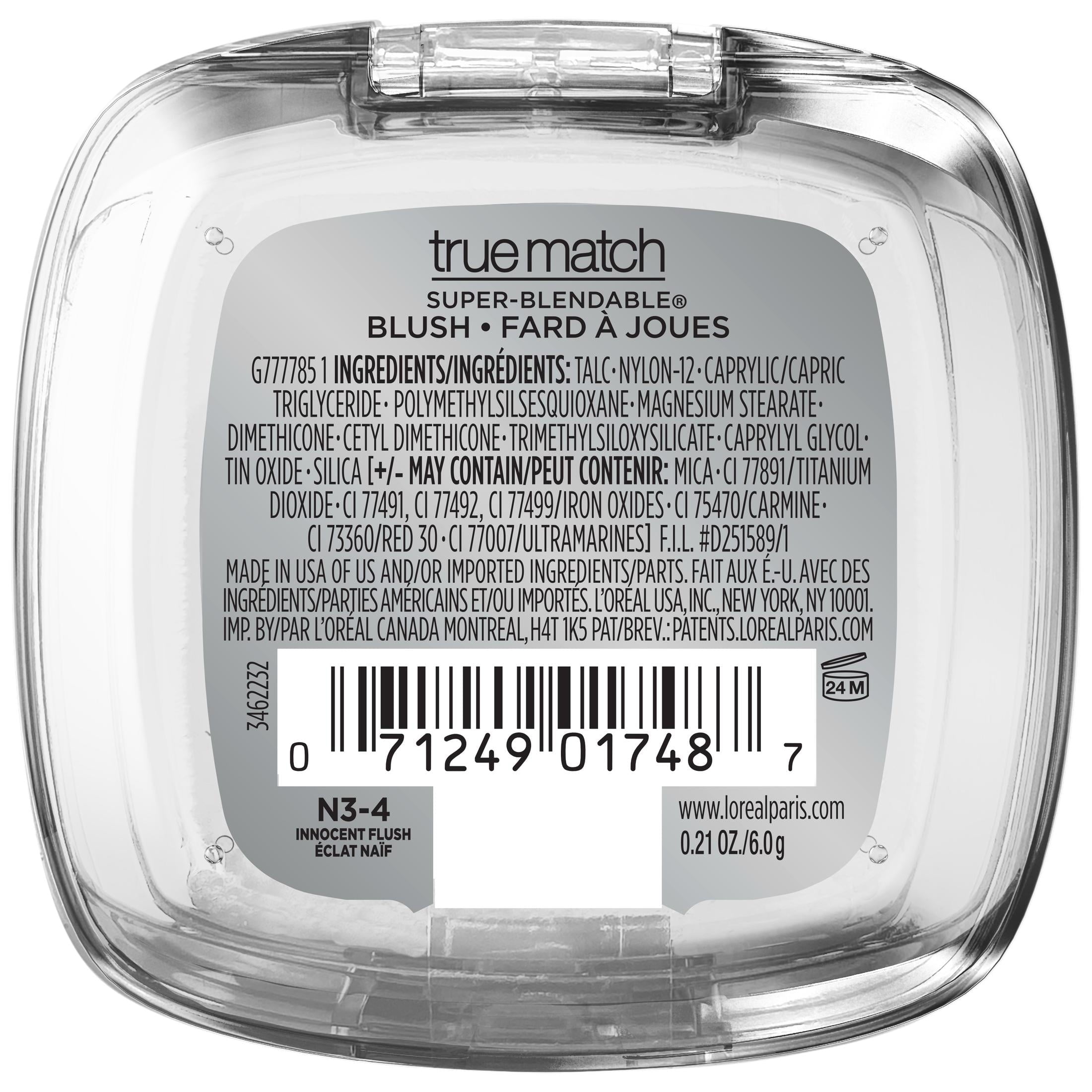 L'Oreal Paris True Match Super Blendable Blush, Powder Texture, Innocent Flush, 0.21 oz