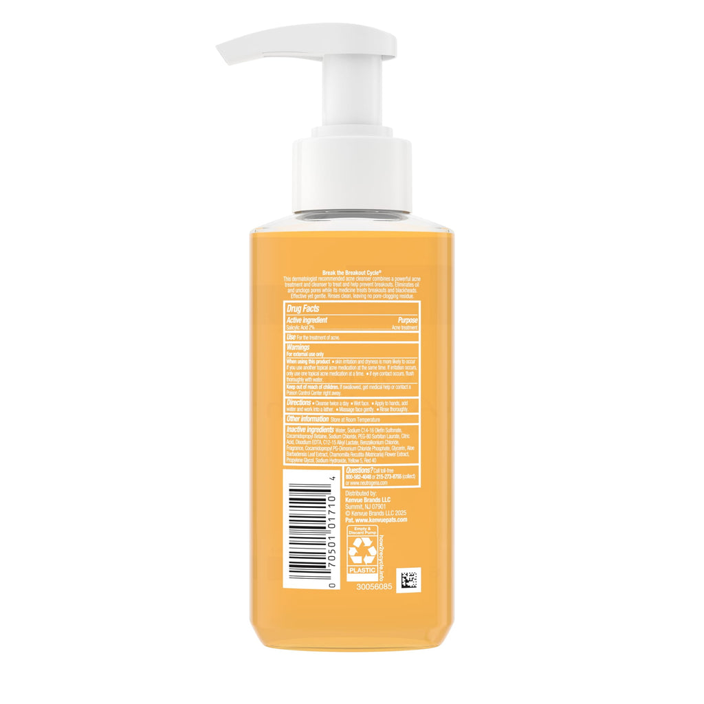 Neutrogena Oil-Free Acne Face Wash, Salicylic Acid Facial Cleanser & Acne Treatment, 6 fl oz
