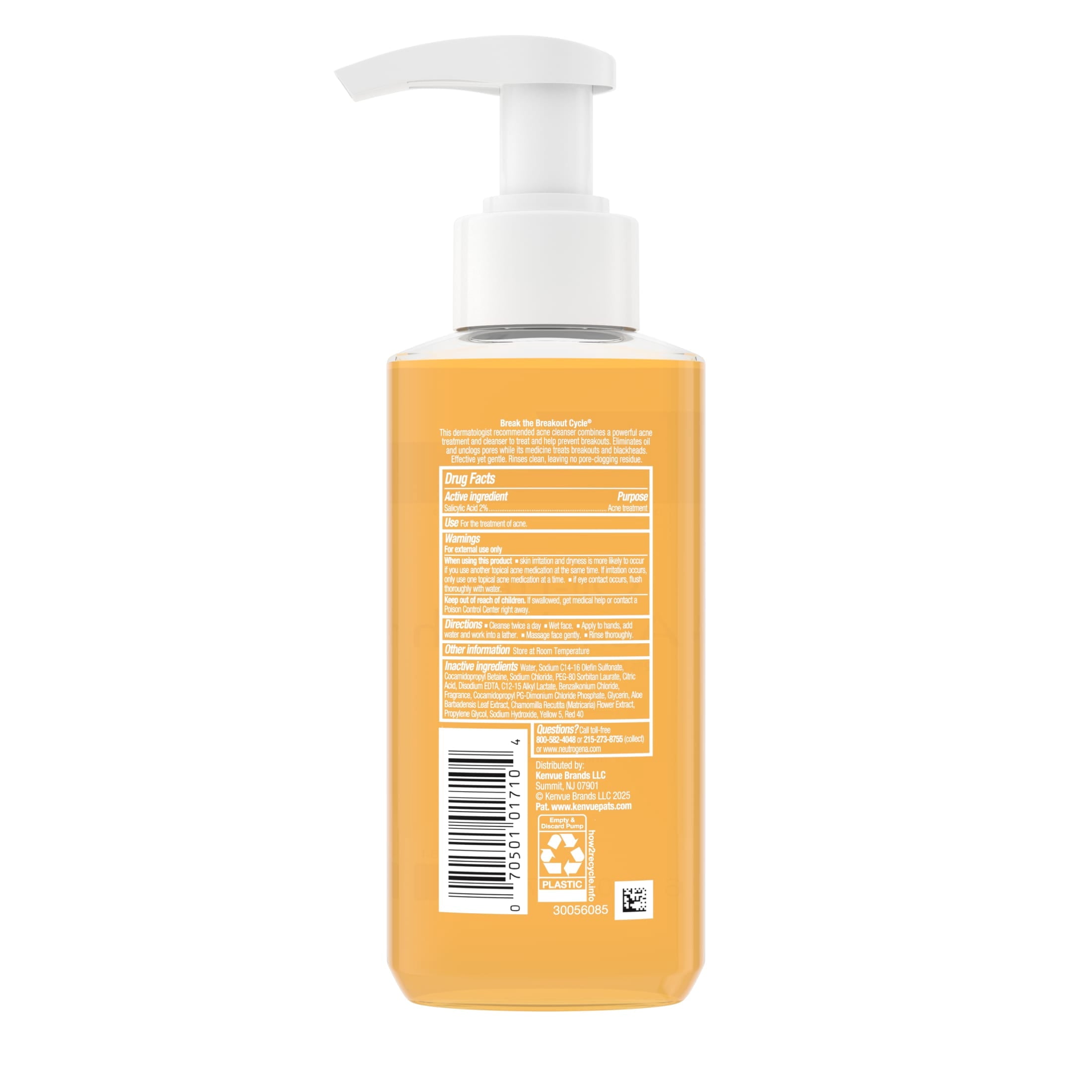 Neutrogena Oil-Free Acne Face Wash, Salicylic Acid Facial Cleanser & Acne Treatment, 6 fl oz