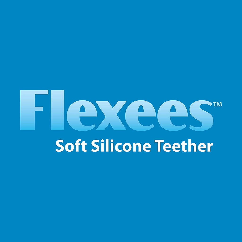 Dr. Brown's Flexees Baby Teether, Blue Bunny, 100% Silicone, Infant-Toddler, 1-Pack
