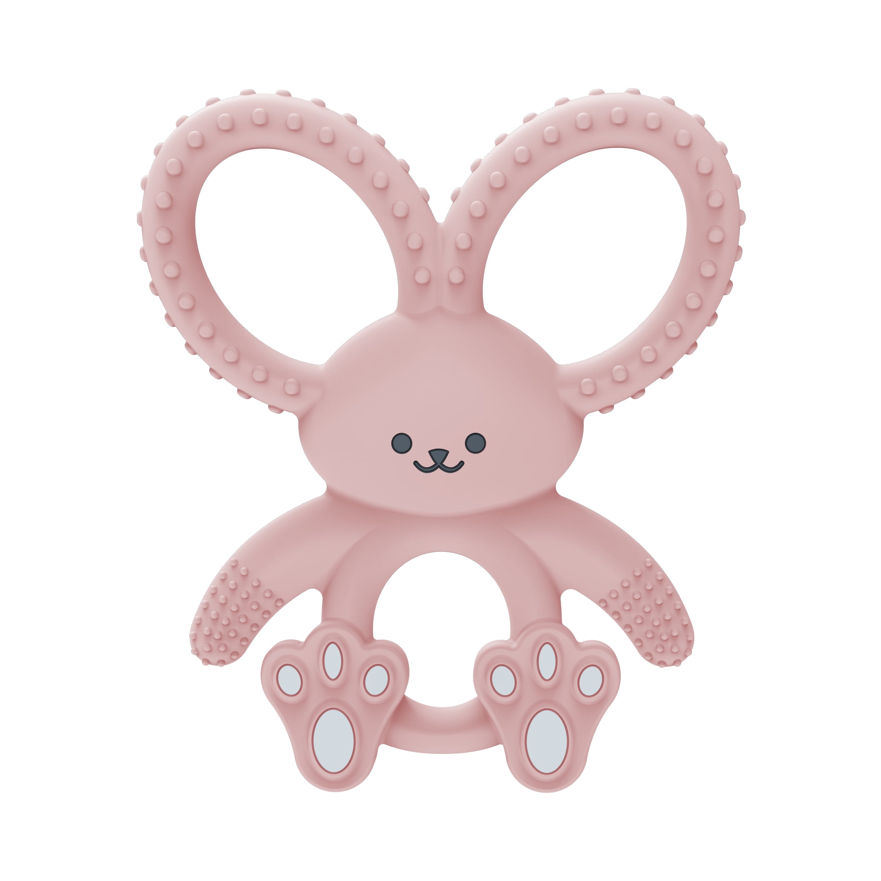 Dr. Brown's Flexees Baby Teether, Pink Bunny, 100% Silicone, Infant-Toddler, 1-Pack